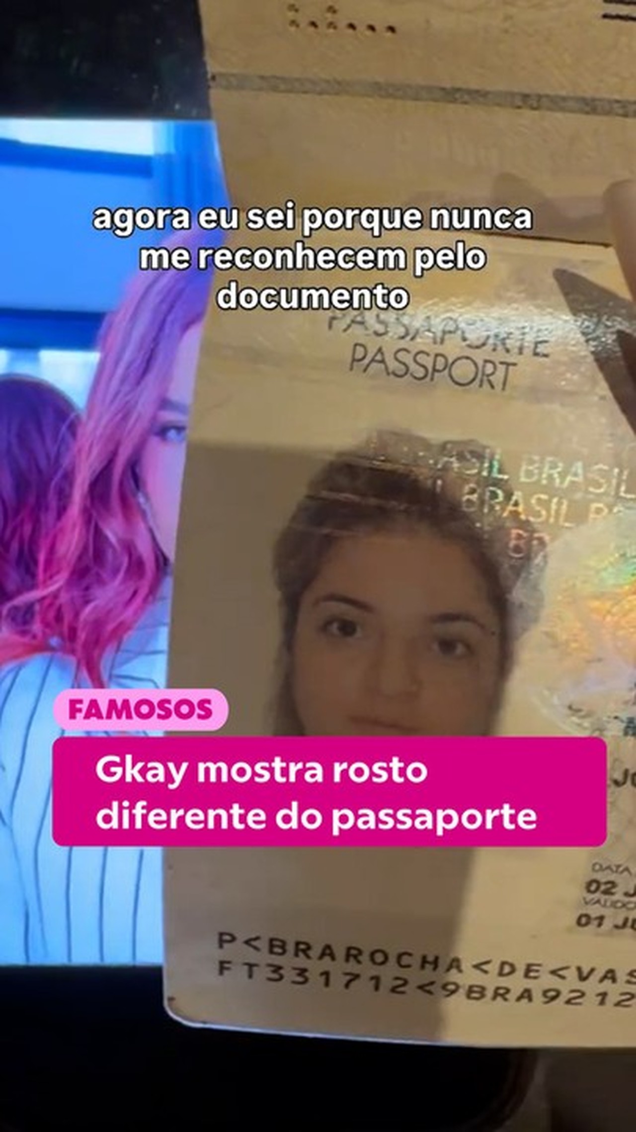 Gkay mostra antes e depois com foto de passaporte: 'Nunca me reconhecem pelo documento'