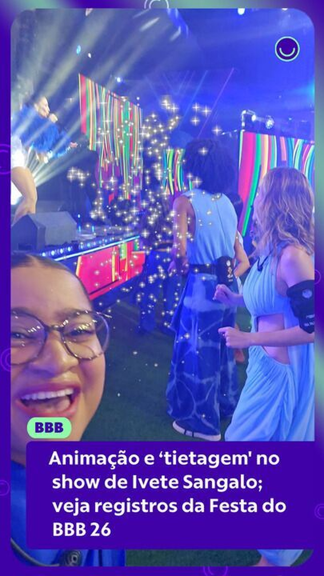 Animação e ‘tietagem' no show de Ivete Sangalo; veja registros dos brothers na Festa do BBB 26