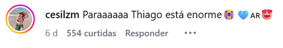 Comentário sobre o primogênito de Messi — Foto: Reprodução/Instagram