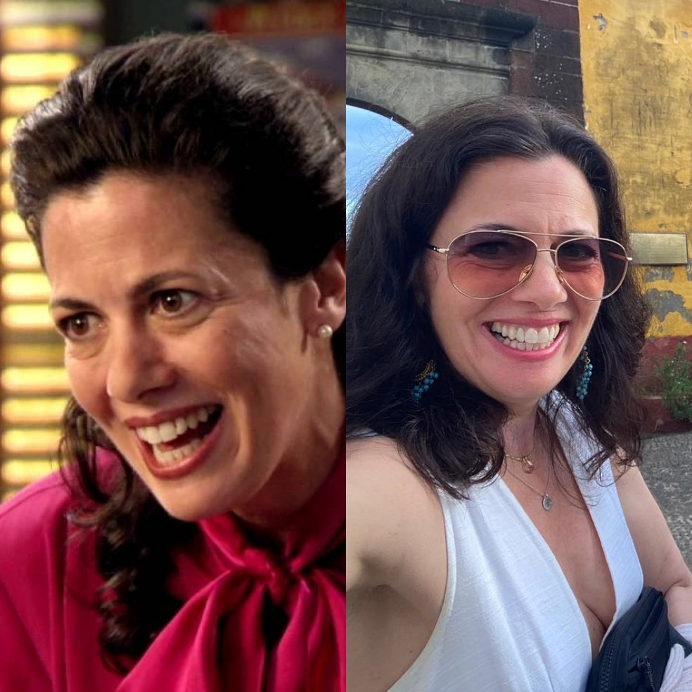 Antes e depois: Jacqueline Mazarella interpretou a Senhorita Morello em 'Todo Mundo Odeia o Chris' — Foto: Reprodução/IMDb/Instagram