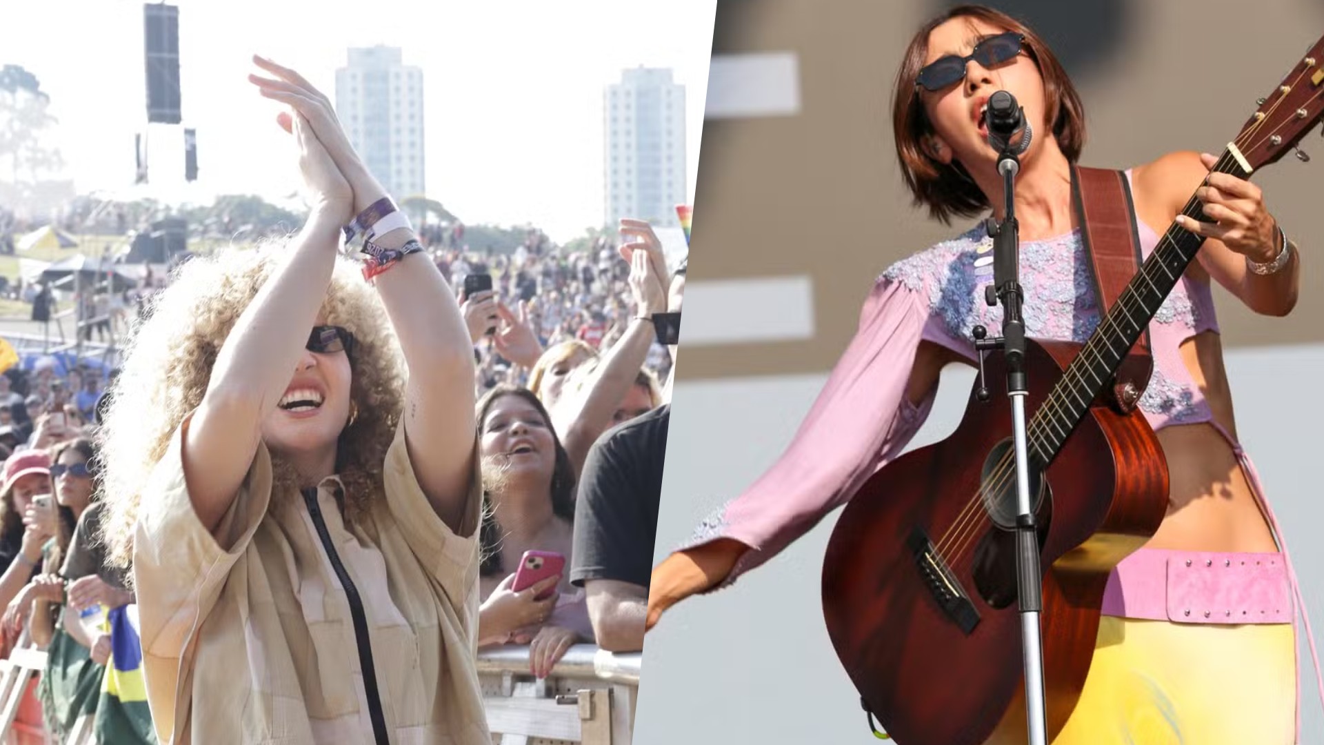 Anavitória de um jeito diferente: Vitória assista a show de Ana com grupo Foto em Grupo no Lollapalooza