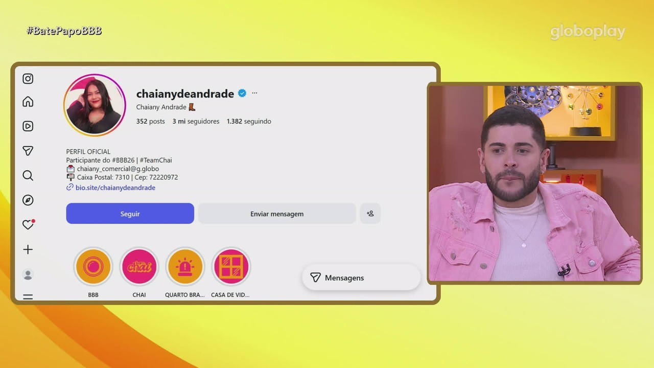 Marcelo fica chocado ao descobrir número de seguidores de Chaiany