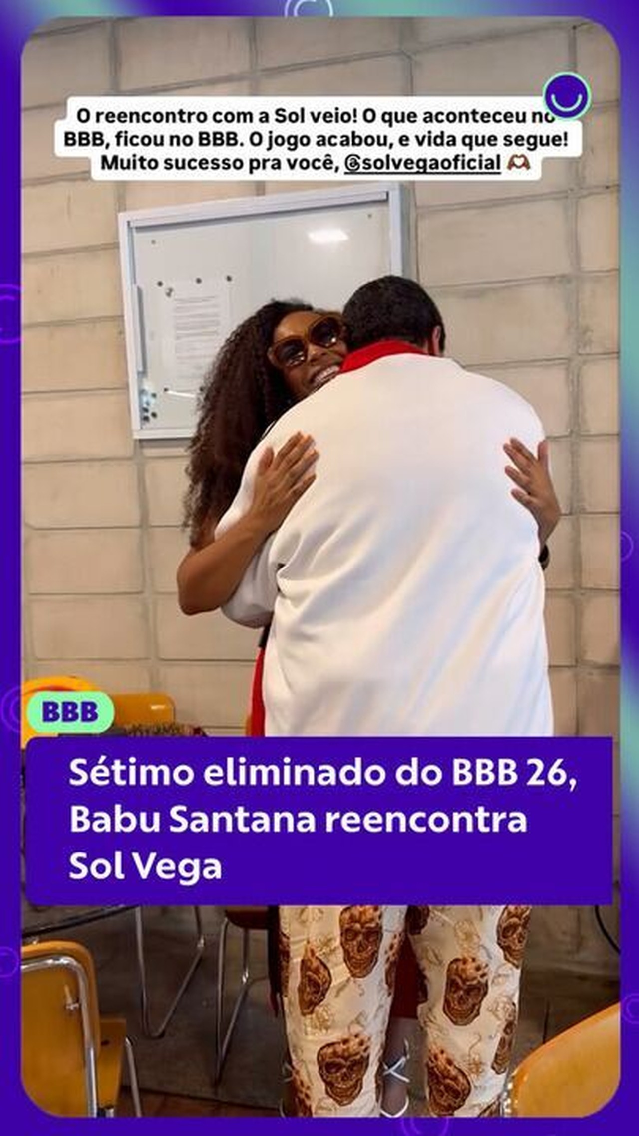 Babu Santana se encontra com Sol Vega: 'O que aconteceu no BBB, ficou no BBB'