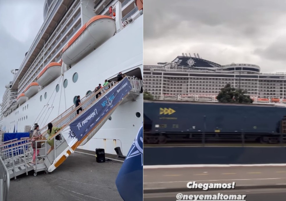 Embarcação do navio que vai rolar o cruzeiro de Neymar — Foto: Reprodução/Instagram
