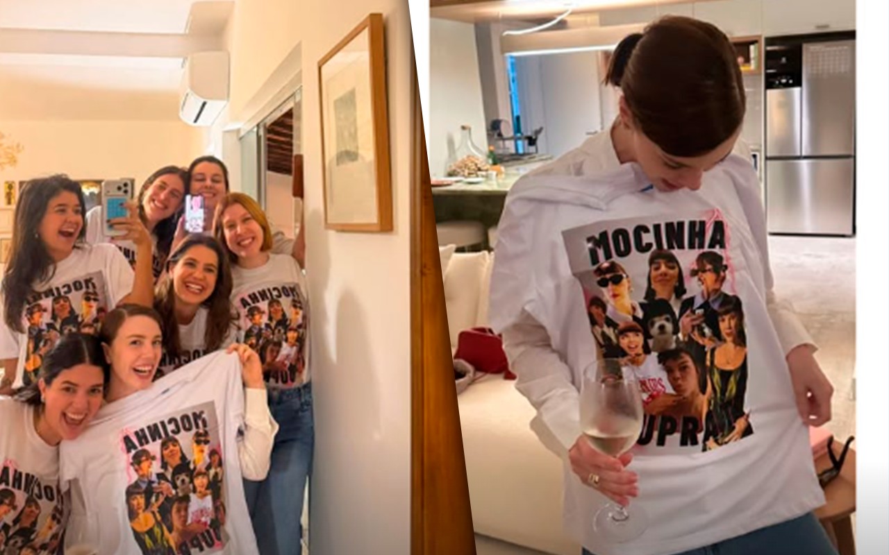 Uniformizadas! Alice Wegmann assiste ao último capítulo de Vale Tudo com amigas