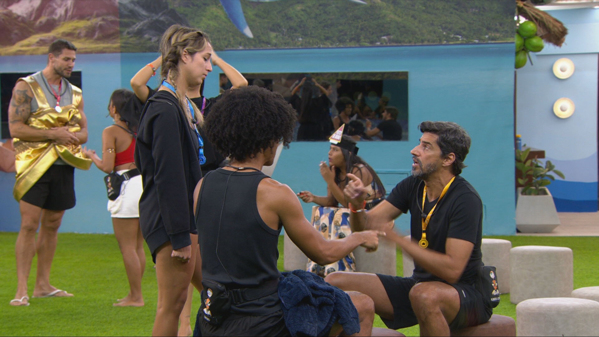 Samira se intromete em conversa de brothers no BBB 26: 'Quando falam isso do Jonas eu não concordo'