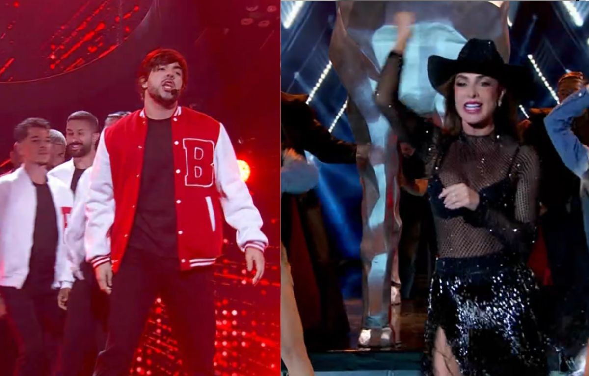 Batalha do Lip Syn: Nicole Bahls e Alvaro Xaro voltam ao Domingão com Huck e duelam no palco