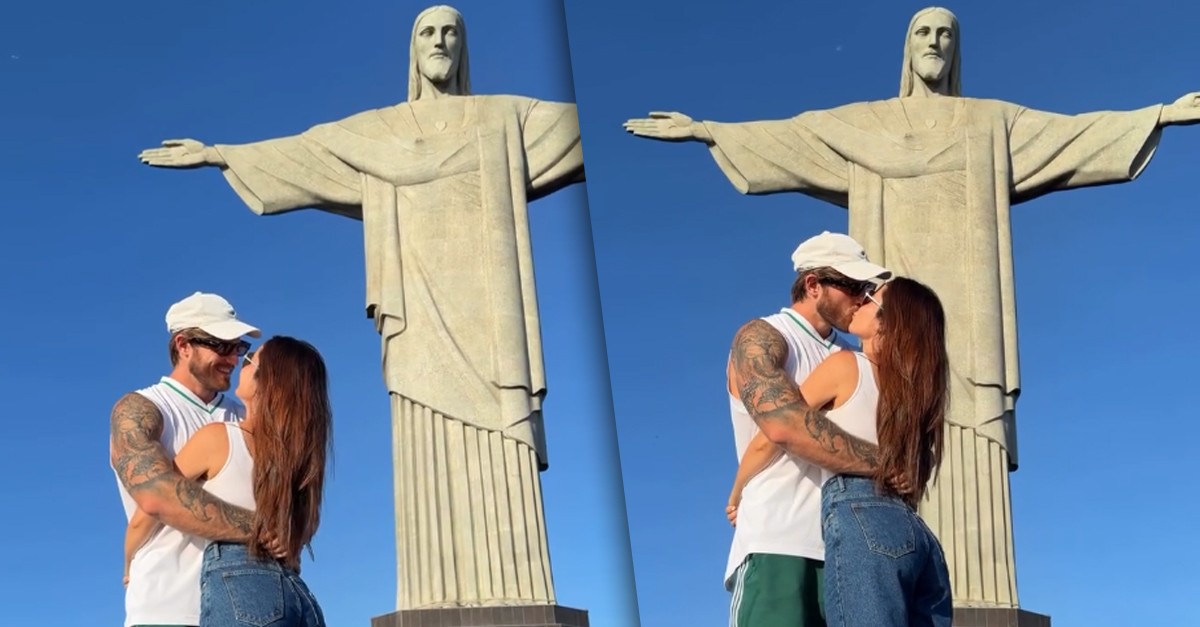 Juliette curte dia de sol no Rio com o noivo, Kaique Cerveny, e visita Cristo Redentor