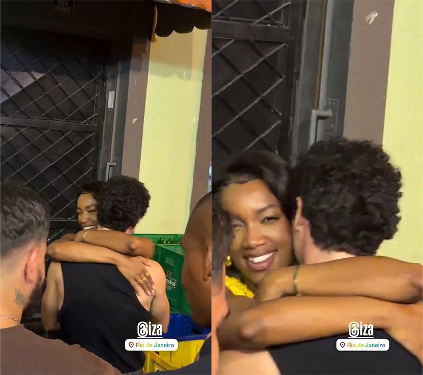 Iza curte samba agarradinha com João Vitor Silva