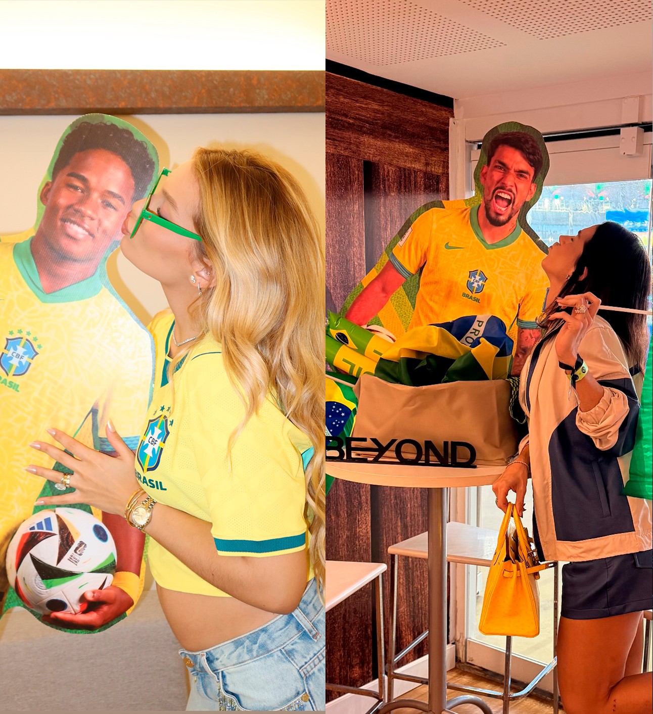 Esposas dos jogadores da Seleção Brasileira marcam presença no Maracanã e mostram torcida
