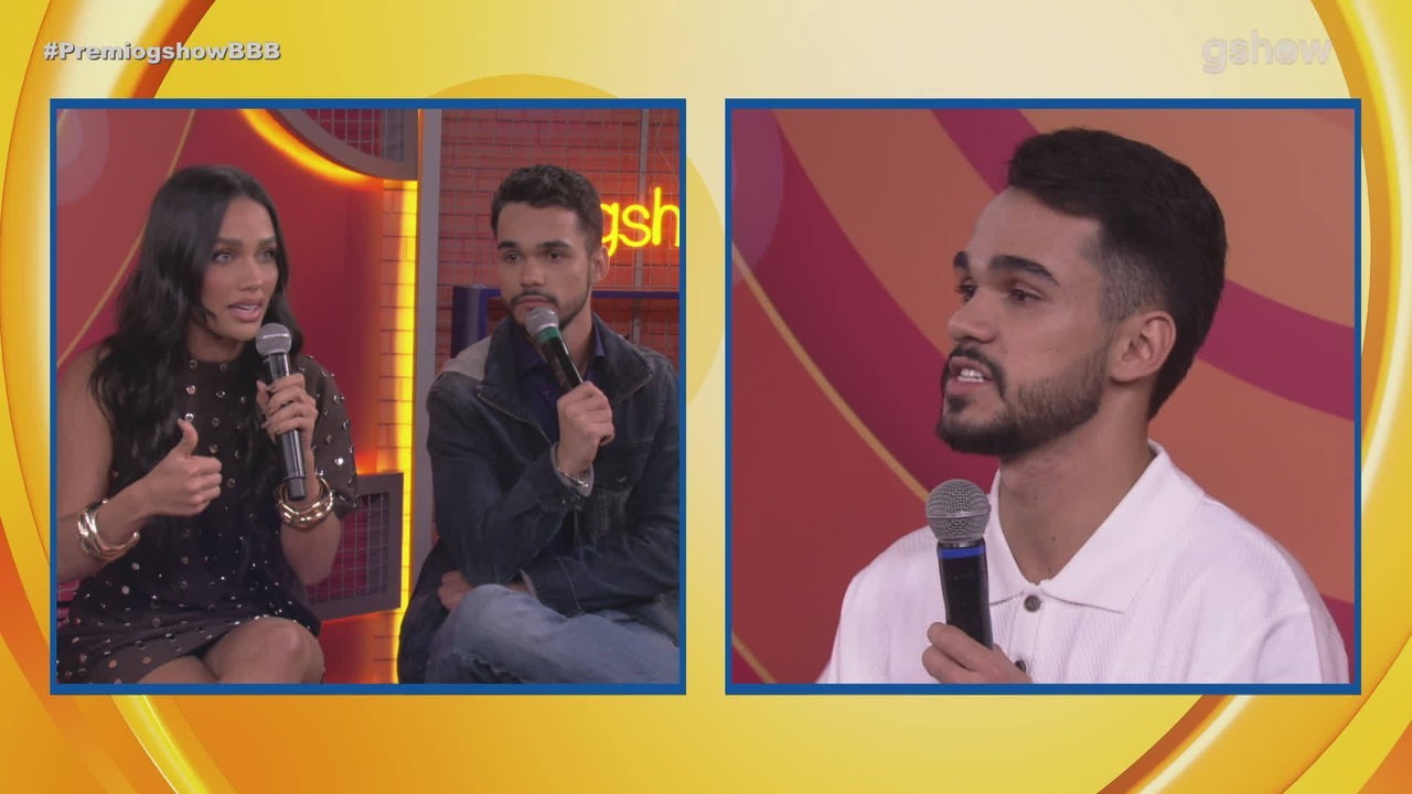 Eva e João Pedro 'lavam roupa suja' no Prêmio gshow BBB 25, e ex-brother lembra de informação da Vitrine: 'Você não fez questão'