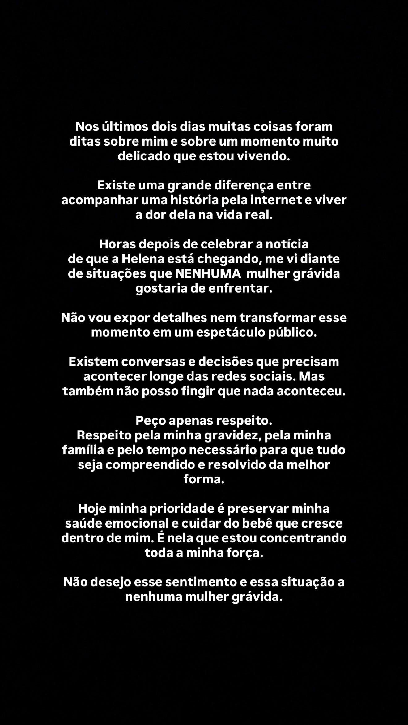 Após terminarem algumas hora depois de chá revelação, Bruna Rotta se pronuncia sobre fim do namoro com Kauã Elias