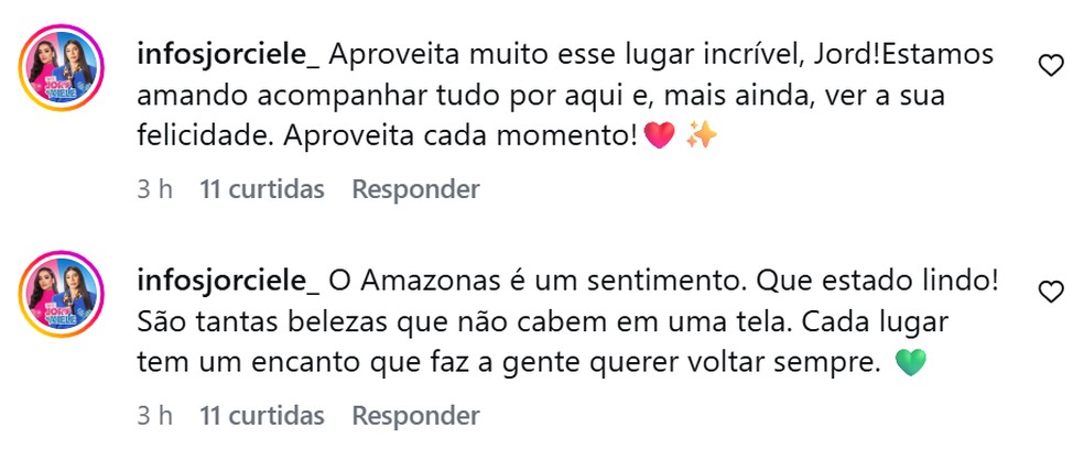 Fãs elogiam a publicação da ex-BBB Jordana — Foto: Reprodução/Instagram