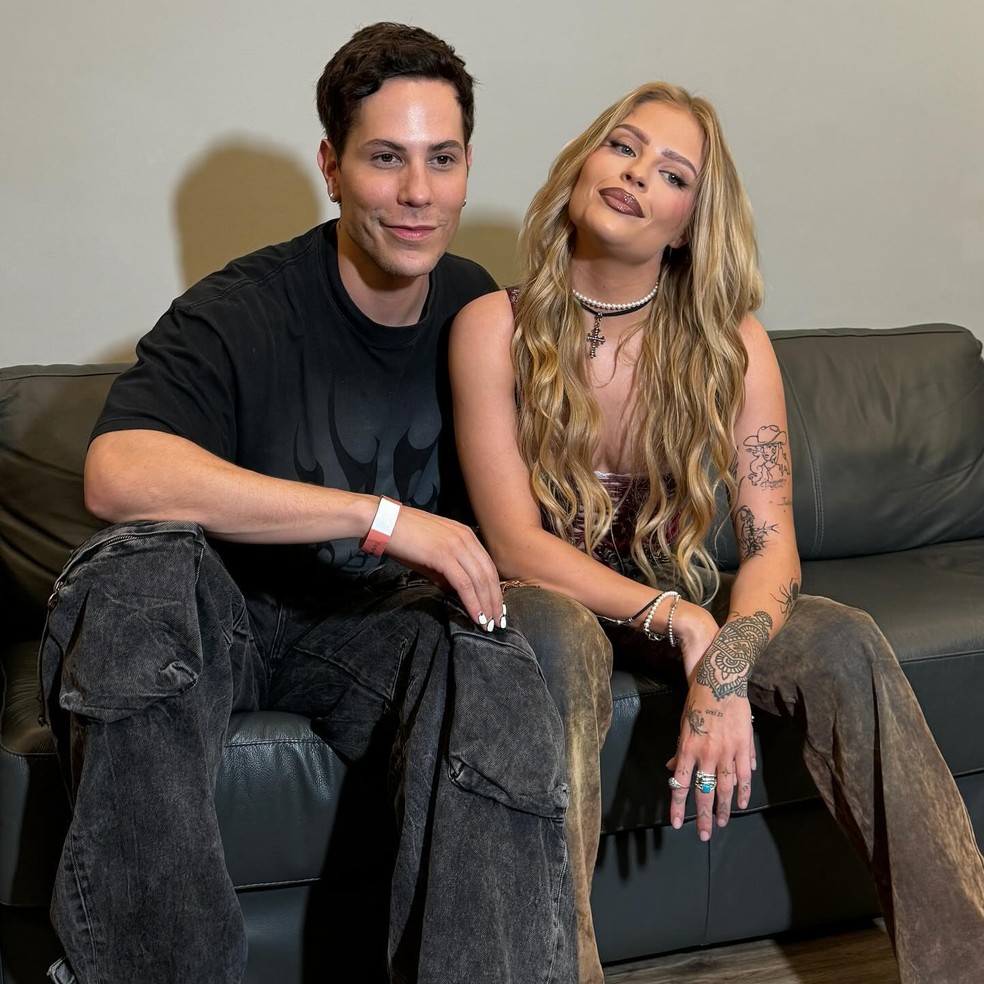 Christian Chávez prestigia show de Luísa Sonza em passagem pelo Brasil — Foto: Instagram