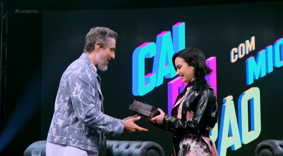 Demi Lovato e Marcos Mion em 2023 — Foto: TV Globo