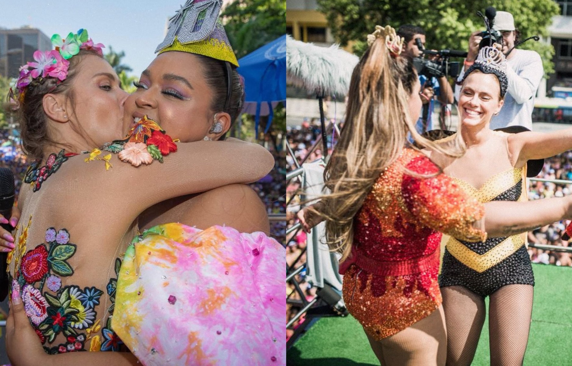 Carolina Dieckmmann resgata momentos com Preta Gil no Carnaval: 'Daria tudo por esse abraço'