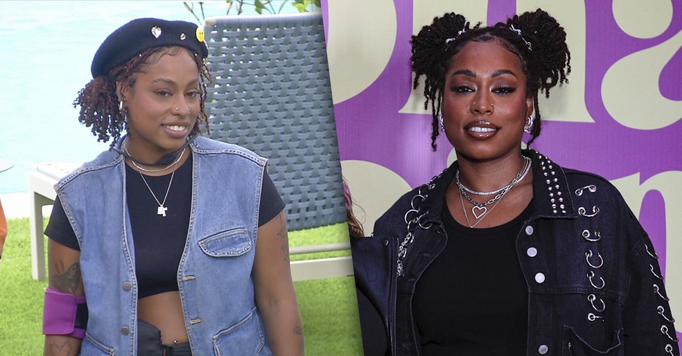 Antes e depois de Thamiris, do BBB 25 — Foto: Globo