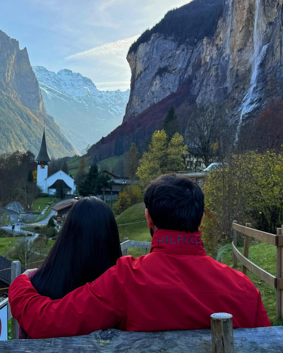 Isabelle e Matteus em Zurique, na Suíça — Foto: Reprodução/Instagram