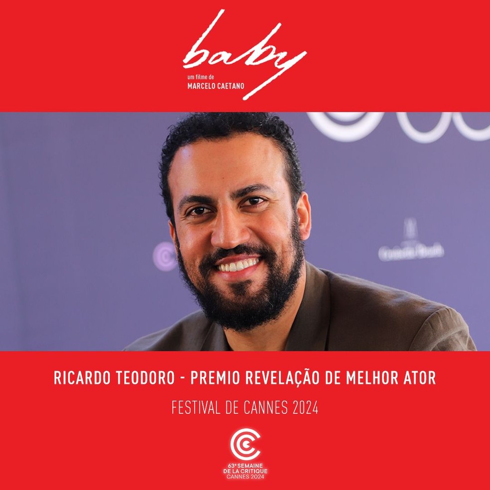 Brasileiro recebe prêmio de Melhor Ator Revelação em mostra paralela do Festival de Cannes 2024 — Foto: Divulgação