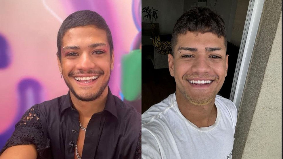 Gabriel Santana antes e depois — Foto: Reprodução/Instagram
