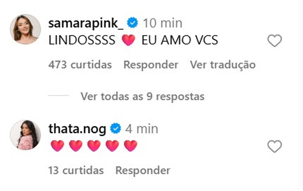 O momento fofura recebeu elogios nas redes sociais — Foto: Reprodução Instagram