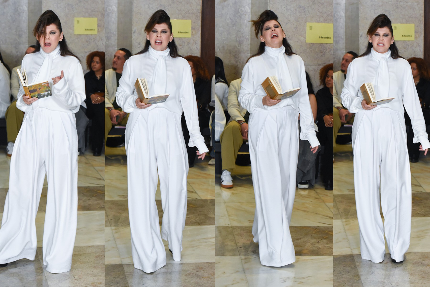 SPFW N60: Bárbara Paz lê Mário de Andrade em desfile de João Pimenta