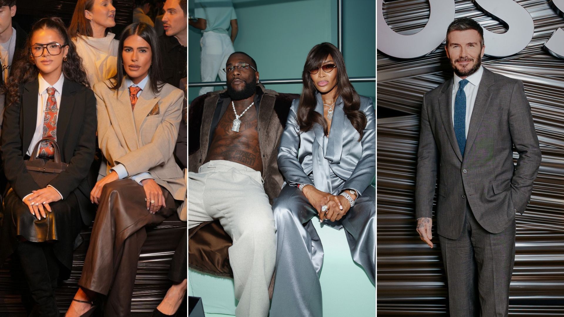 Alexandre Pato, Rebecca Abravanel e David Beckham marcam presença em desfile na Itália