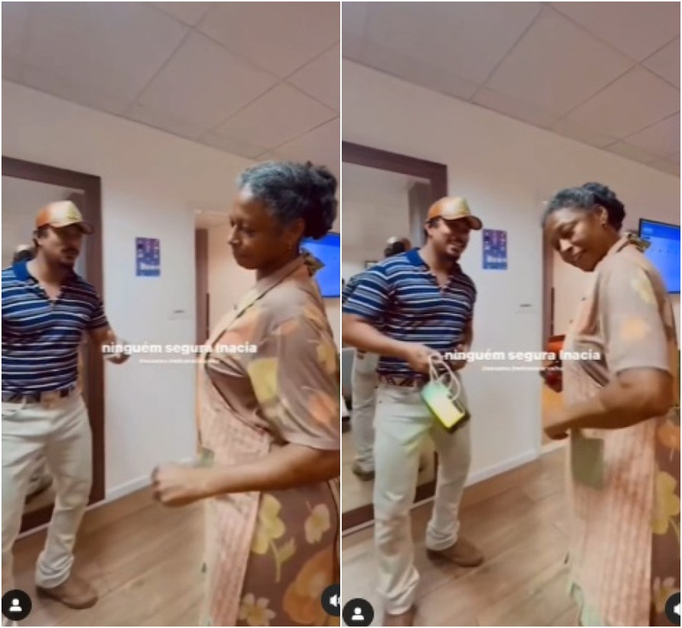 Xamã põe Edvana Carvalho pra dançar com 'rap da Inácia' — Foto: Reprodução/Instagram