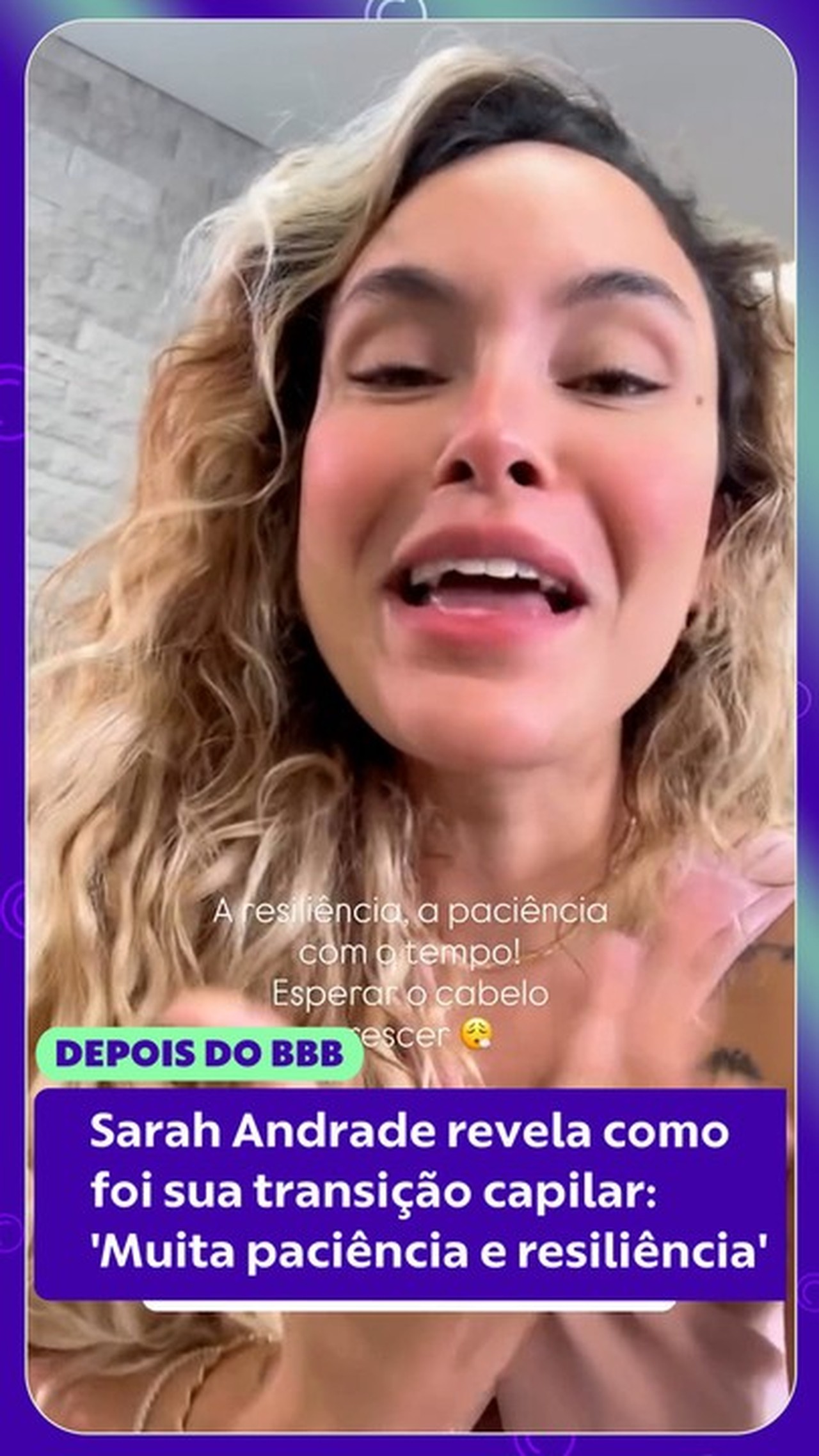 Sarah Andrade revela como foi sua transição capilar: ‘Muita paciência e resiliência’