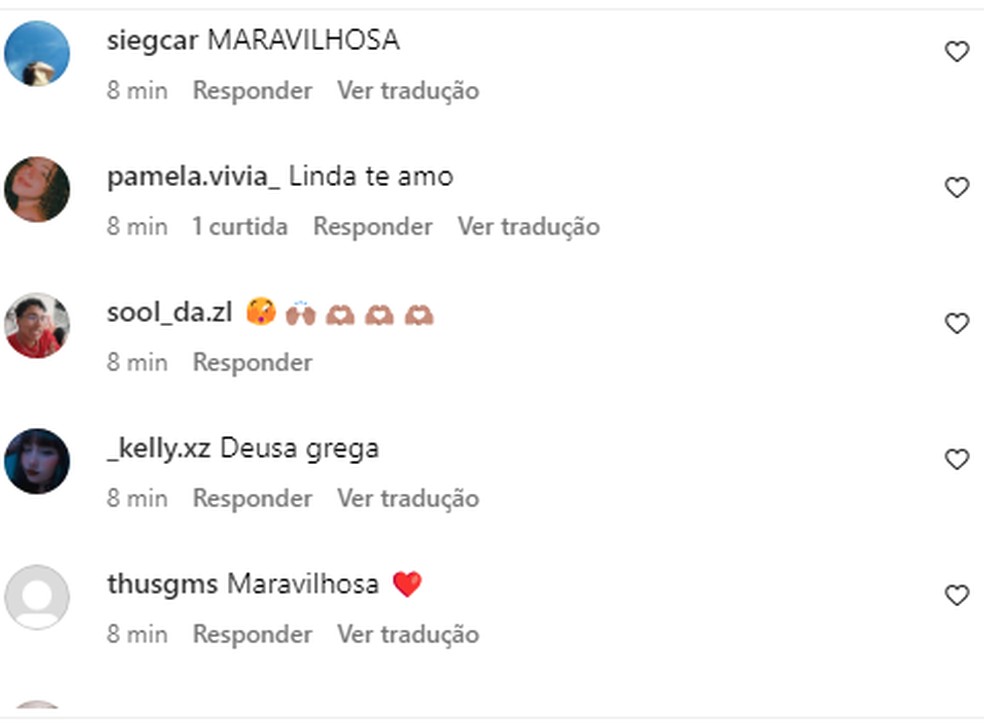 Seguidores elogiam beleza de Negrini &mdash; Foto: Reprodu&ccedil;&atilde;o/Instagram