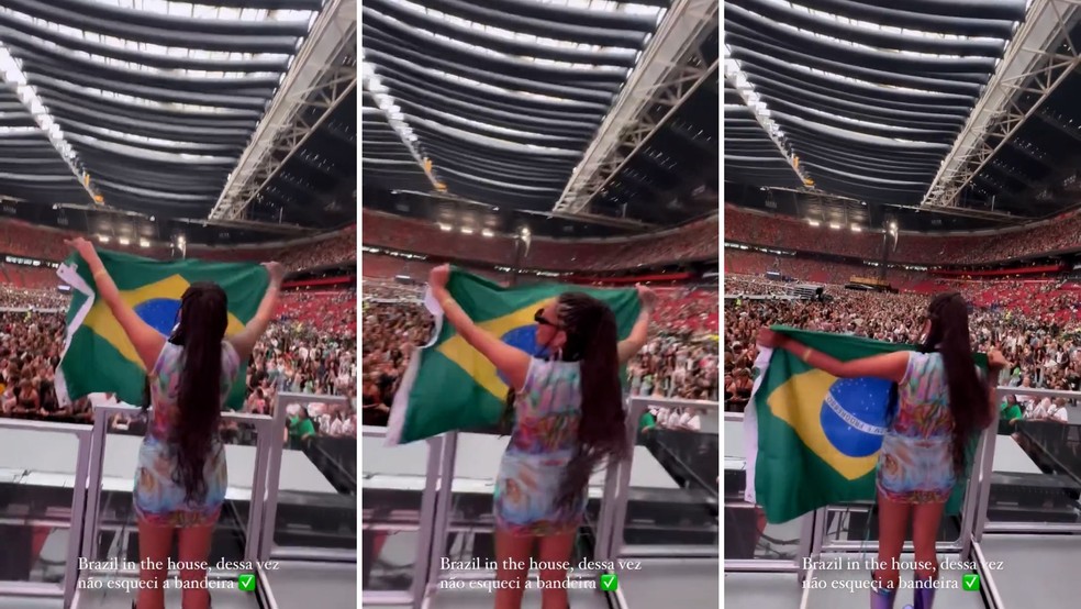 Ludmilla no show de Beyoncé, em Amsterdã, na Holanda — Foto: Reprodução Instagram