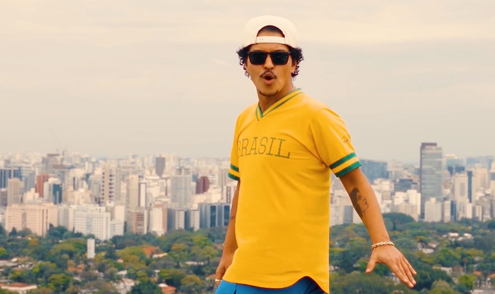 'Bruno Mars em vídeo de agradecimento ao Brasil — Foto: Reprodução