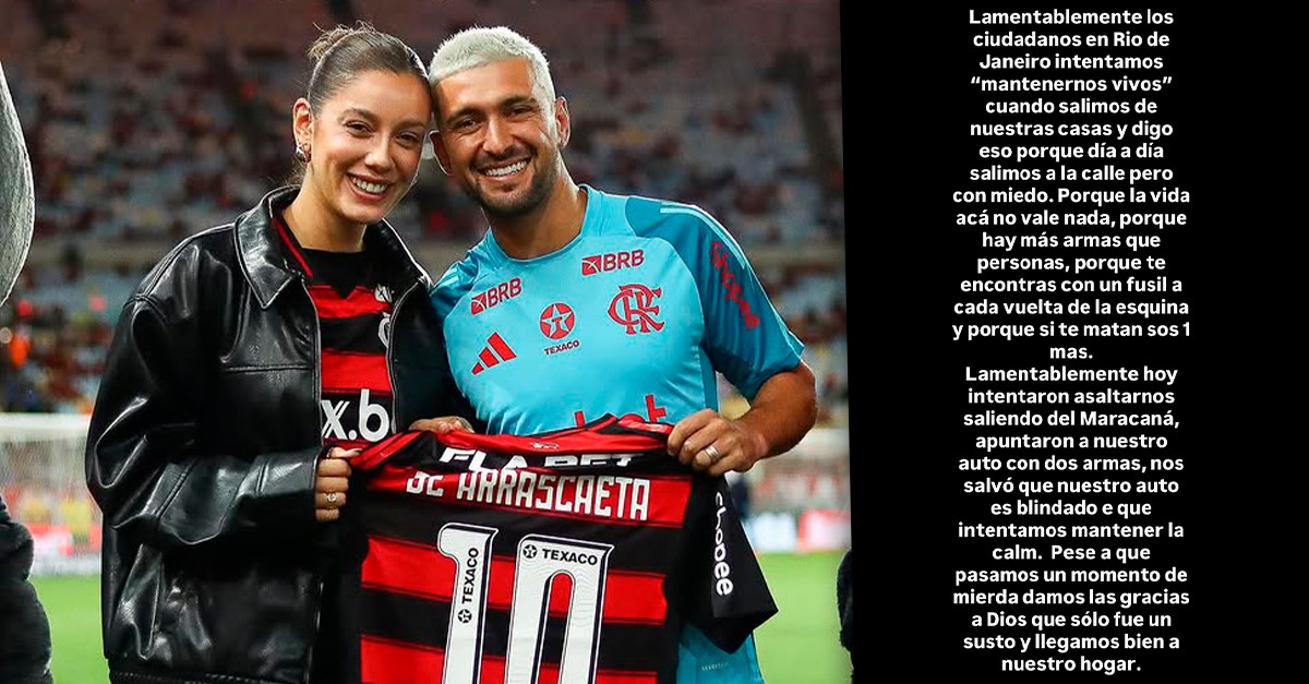 Esposa de Arrascaeta desabafa após tentativa de assalto na saída do Maracanã