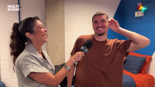 Jefinho brinca sobre estratégia para ouvir conversas dos vizinhos no reality: 'Copo na parede' - Programa: Estrelas da Casa 2026 - Exclusivo gshow 