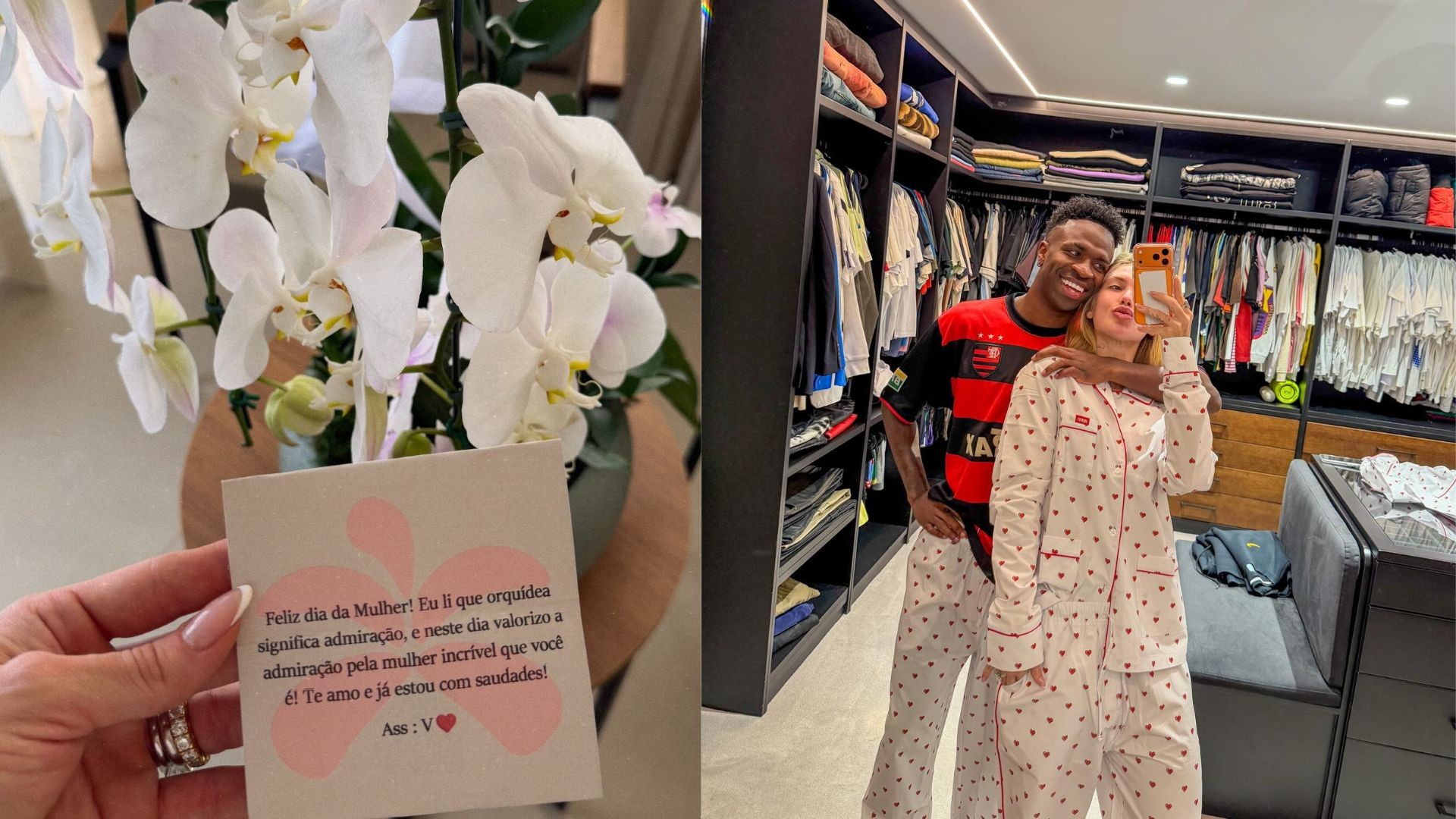 Virginia Fonseca ganha flores e recado carinhoso de Vini Jr. no Dia das Mulheres: 'Saudades'