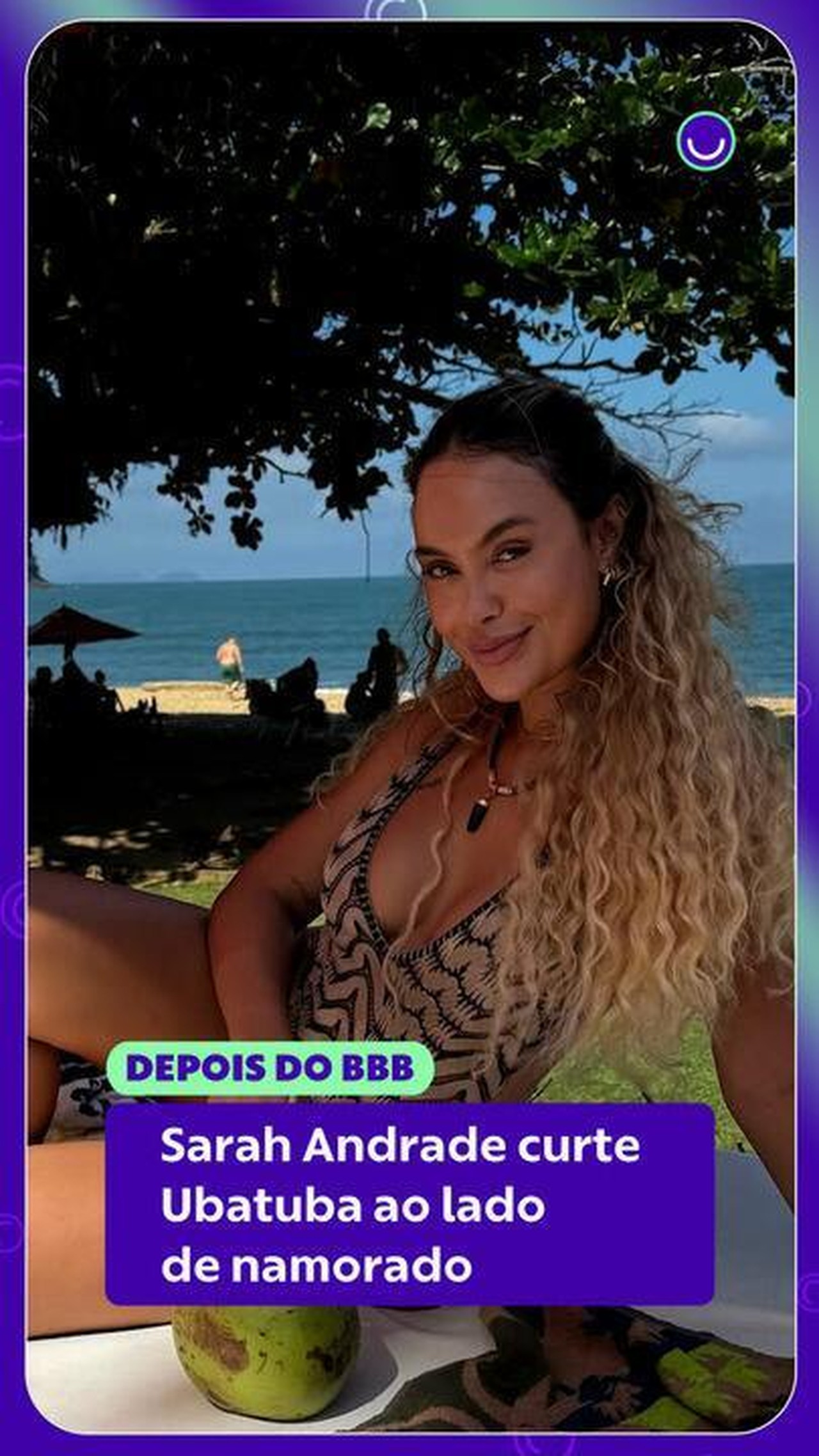 Sarah Andrade curte dia de sol ao lado do namorado em Ubatuba