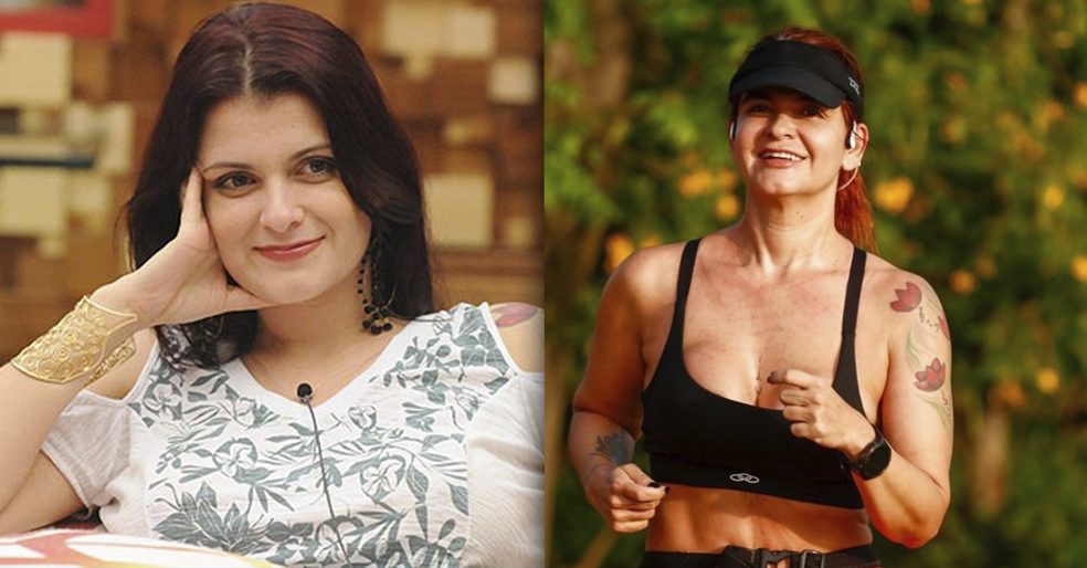 Antes e depois Elenita no BBB 10 — Foto: Globo/Redes sociais