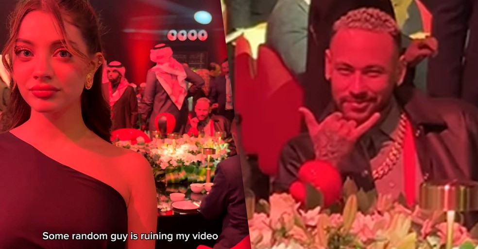 Neymar viraliza após 'estragar' vídeo de influenciadora: 'Cara aleatório' — Foto: Instagram