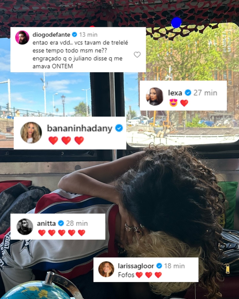 Juliano Floss e Marina Sena postam foto com beijão e famosos reagem — Foto: Instagram