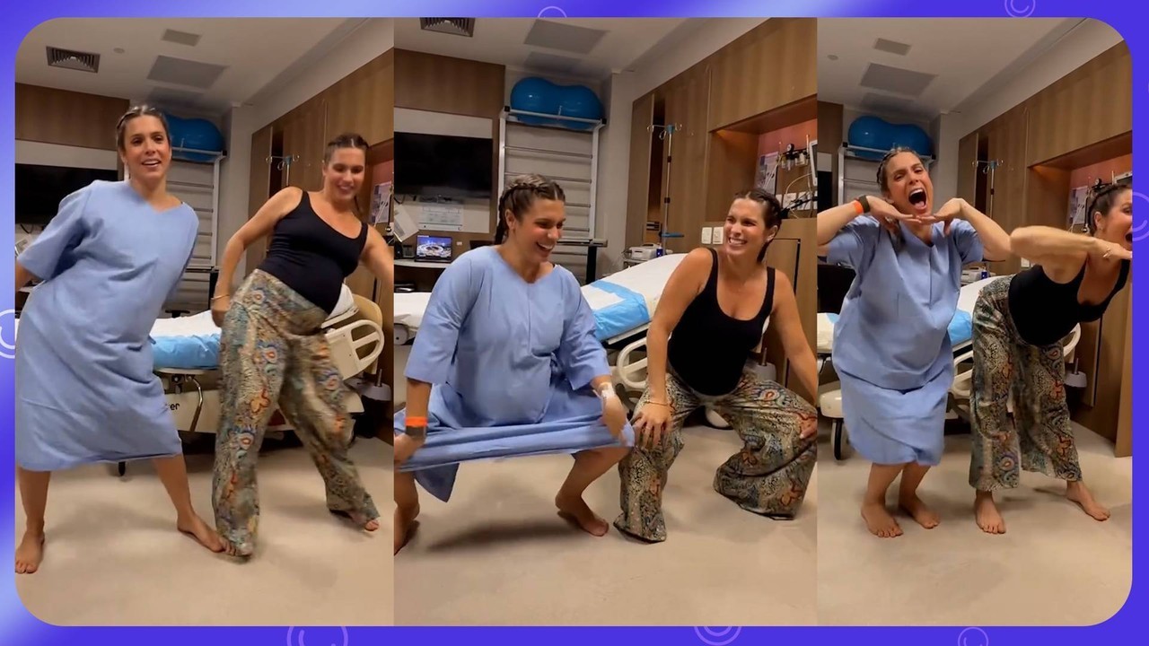 Bia Feres mostra dancinha até o chão com Branca minutos antes de ter seu terceiro filho
