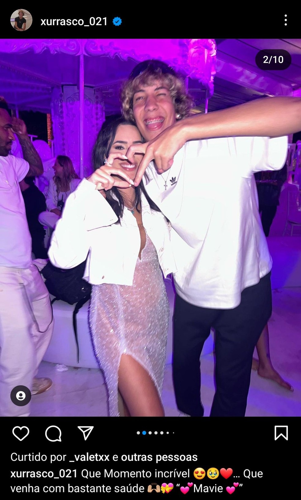 O influenciador Xurrasco acabou 'vazando' o nome da filha de Neymar e Bruna Biancardi antes do anúncio oficial — Foto: Reprodução/Instagram
