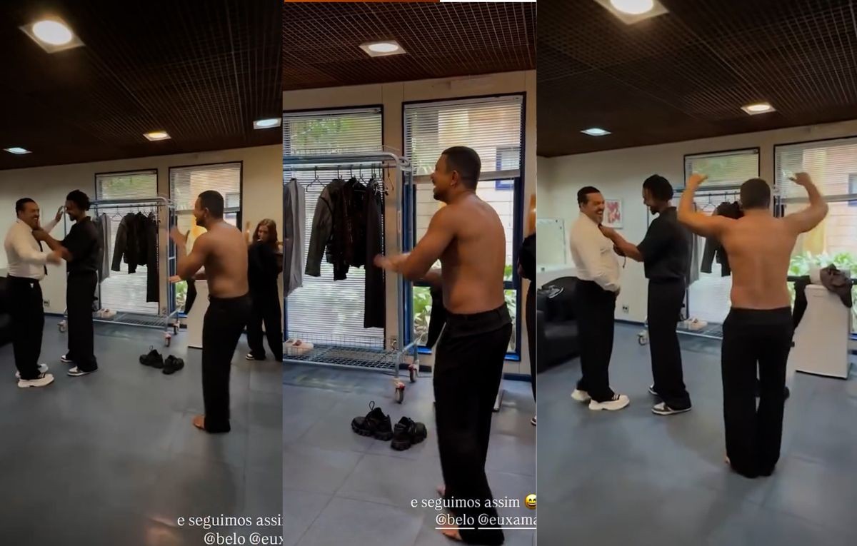 Em clima de romance, Xamã posta beijo em Sophie Charlotte nos bastidores do Domingão