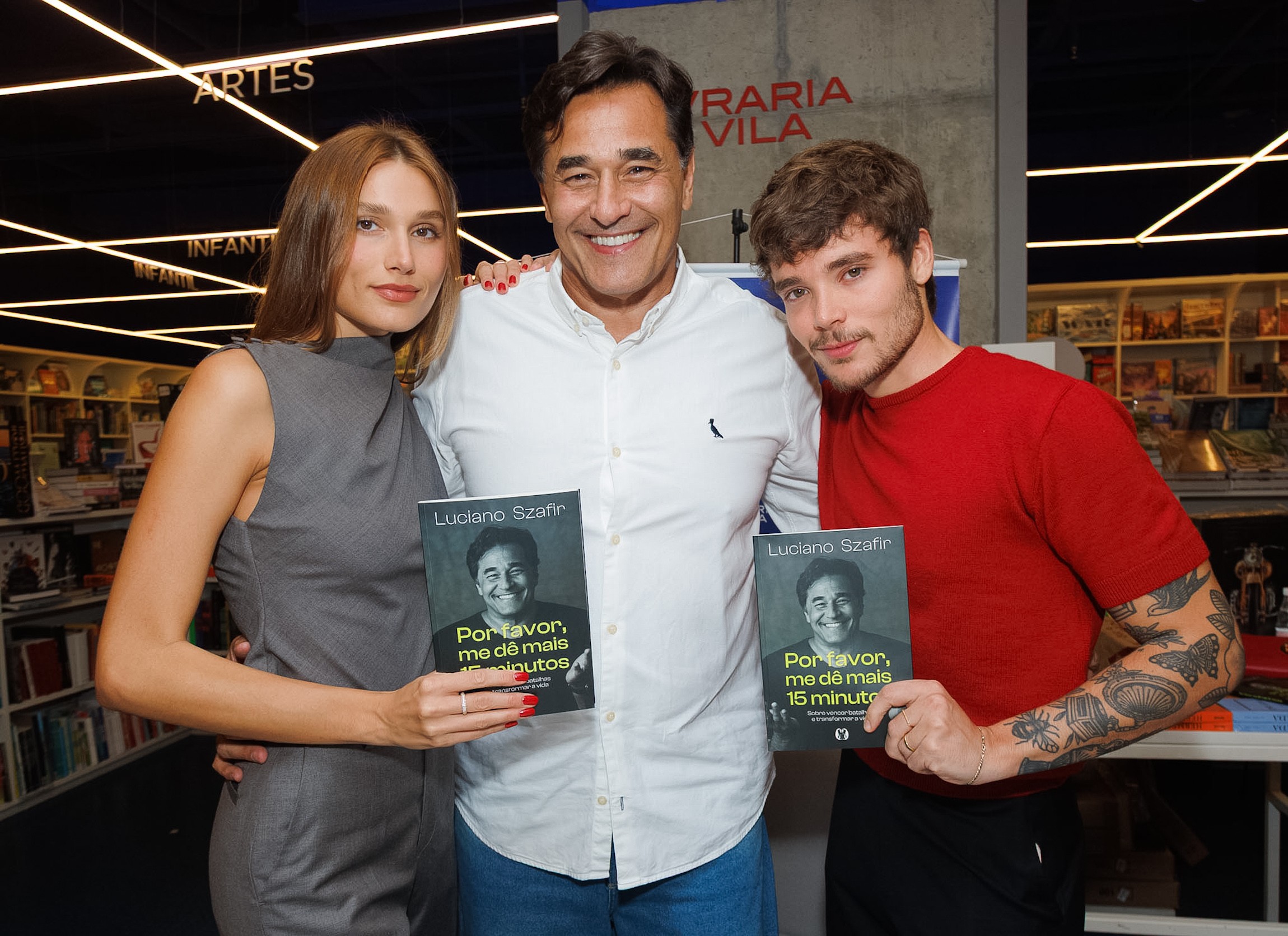 Sasha e João Figueiredo marcam presença em lançamento de livro de Luciano Szafir