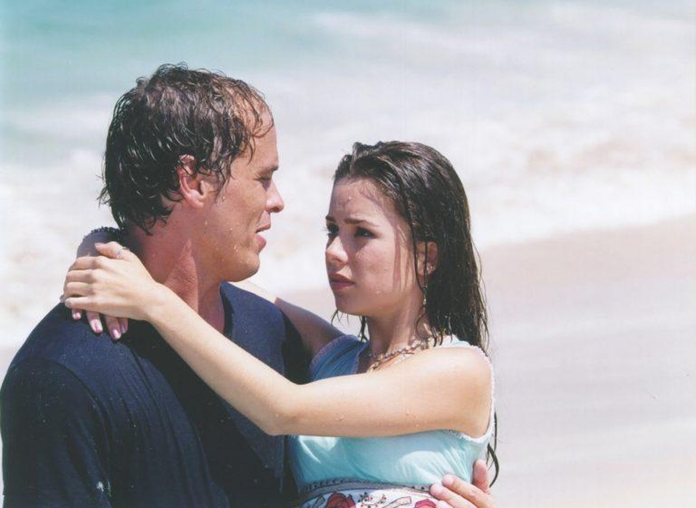 Sandy e Guilherme Fontes juntos em Estrela-Guia — Foto: Reprodução: Memória Globo