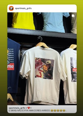 Virginia se diverte ao ver camisa com foto de pedido de namoro de Vini Jr: 'Eu quero'