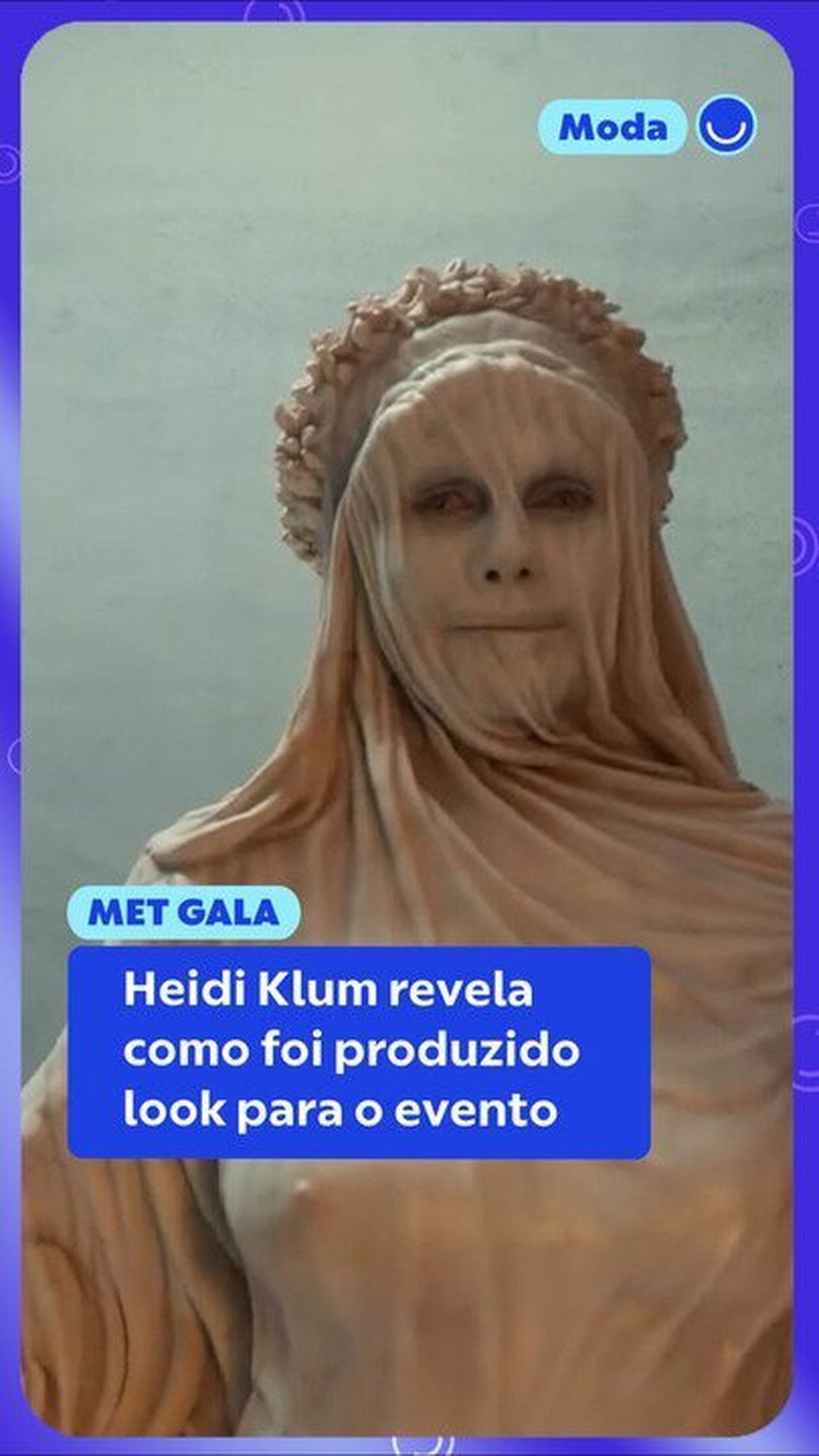 Heidi Klum mostra como 'virou estátua' para o Met Gala