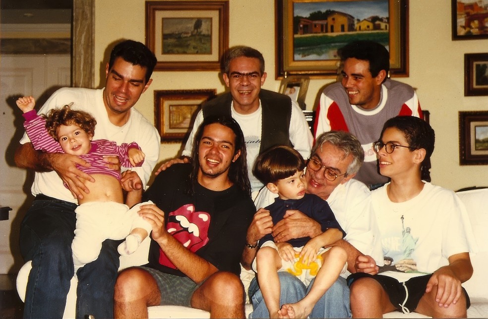 Chico Anysio e seus filhos — Foto: Acervo Pessoal