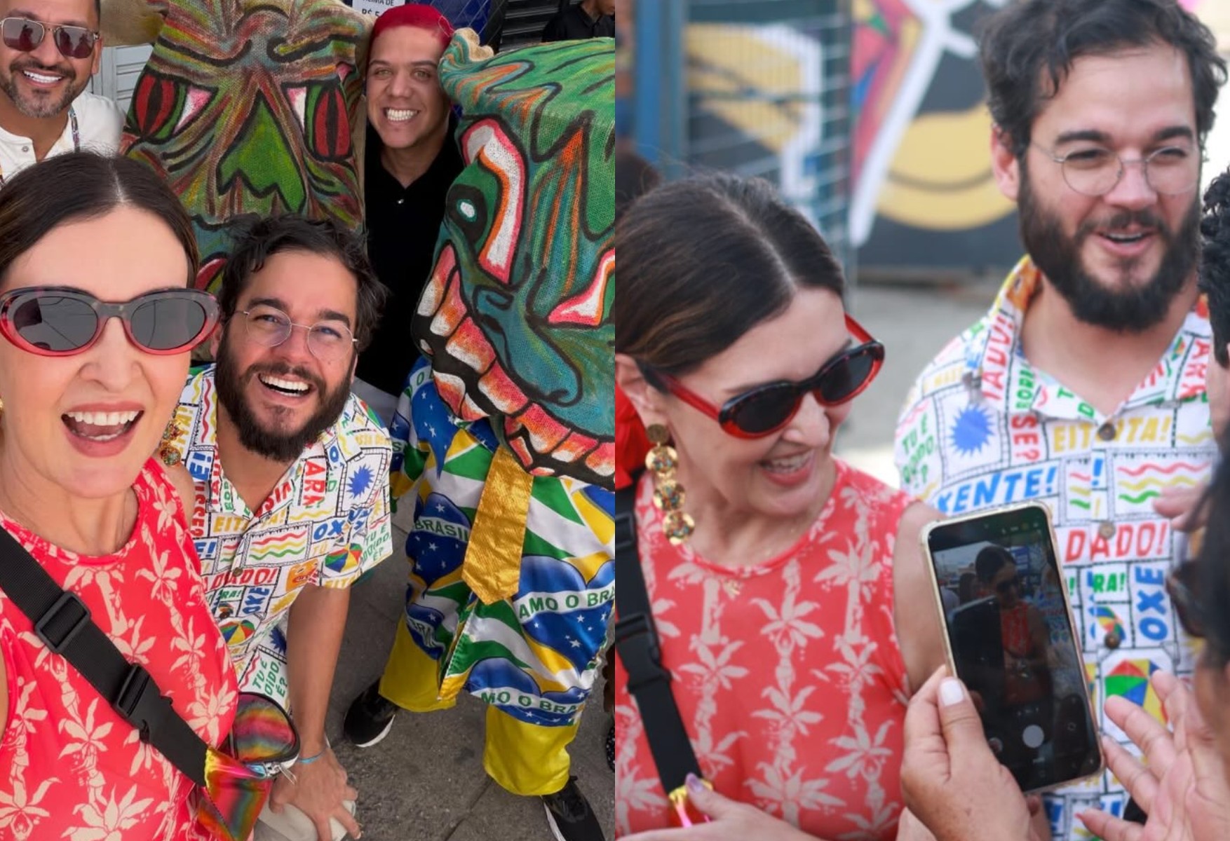 Túlio Gadelha mostra fotos de carnaval em Pernambuco, com Fátima Bernardes