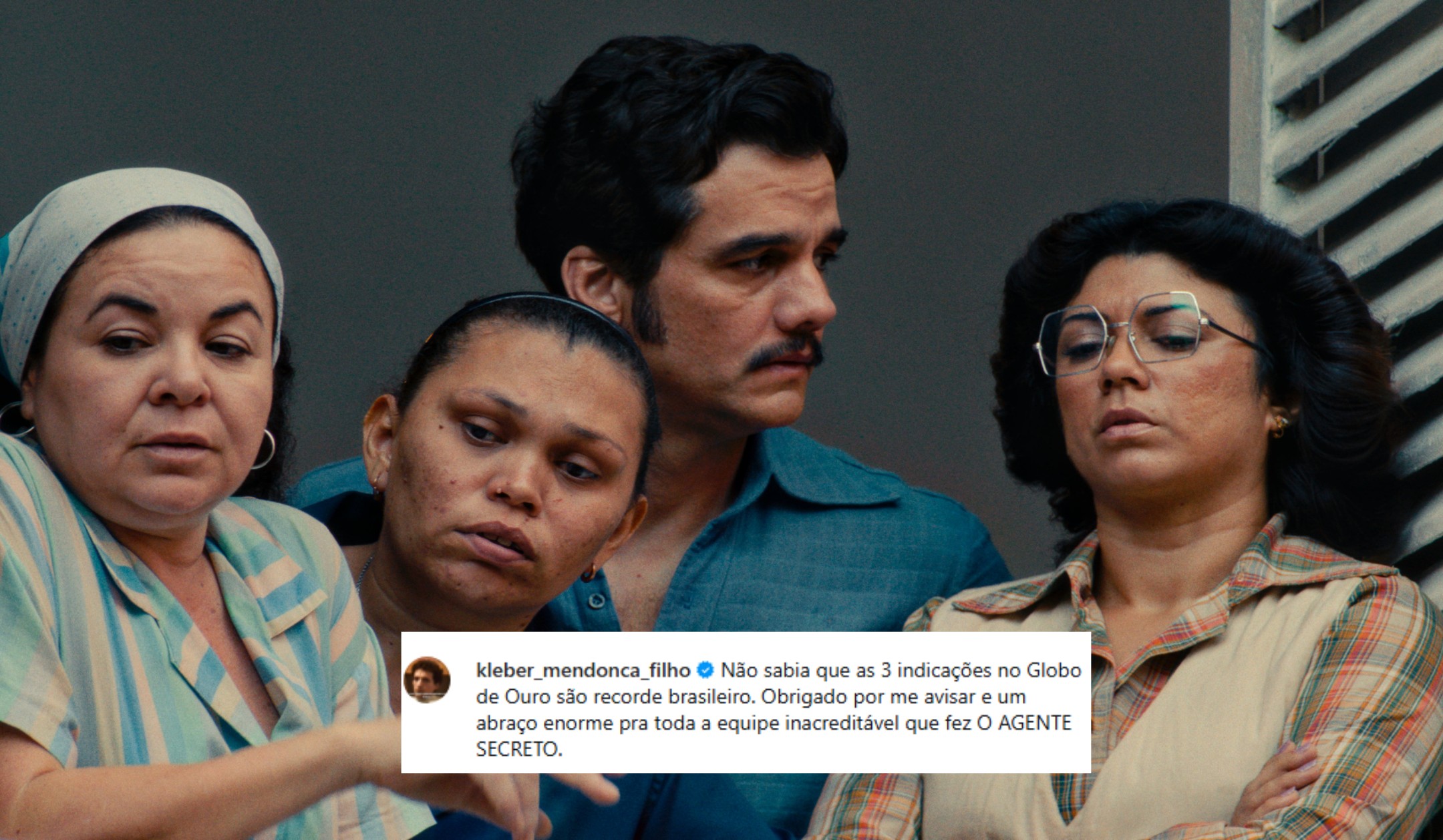 Kleber Mendonça, diretor de 'O Agente Secreto', celebra indicações ao Globo de Ouro 2026: 'Celular parece árvore de Natal'