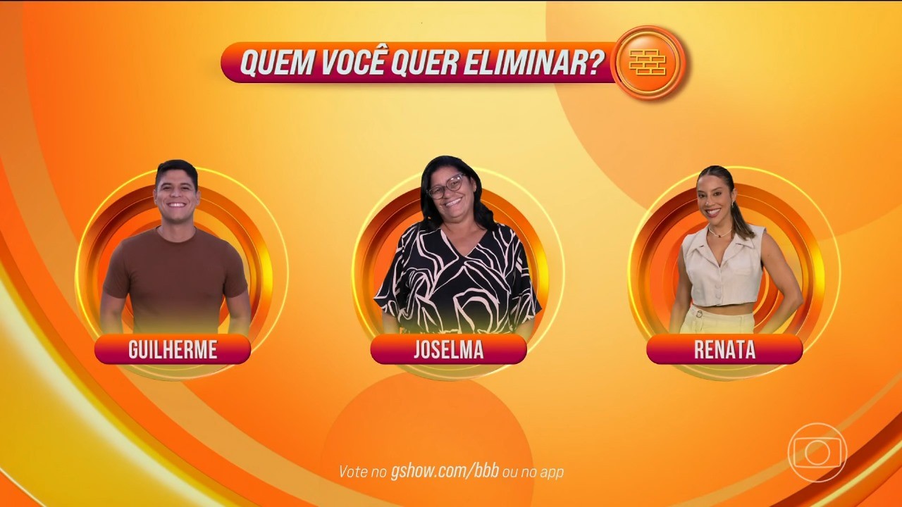 Quem está no 17º Paredão do BBB 25? Guilherme, Joselma e Renata